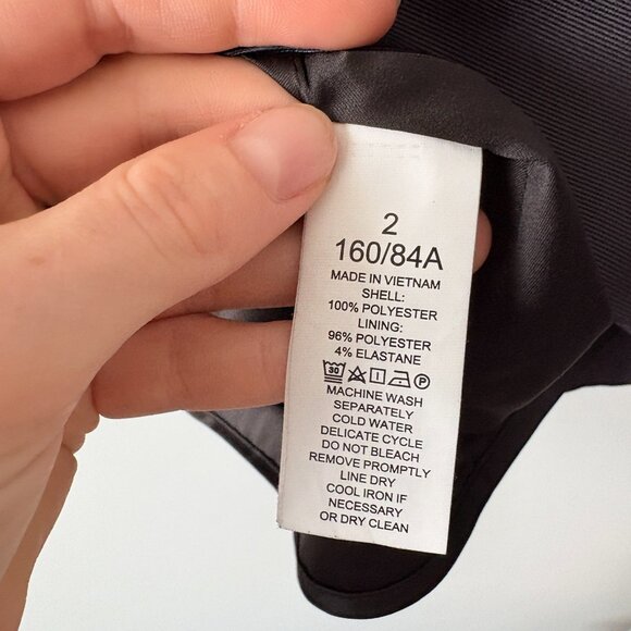 Kate Spade Giant Dot Faille Dress Polka Dot Puff Sleeves Black White Size 2 - Picture 8 of 8